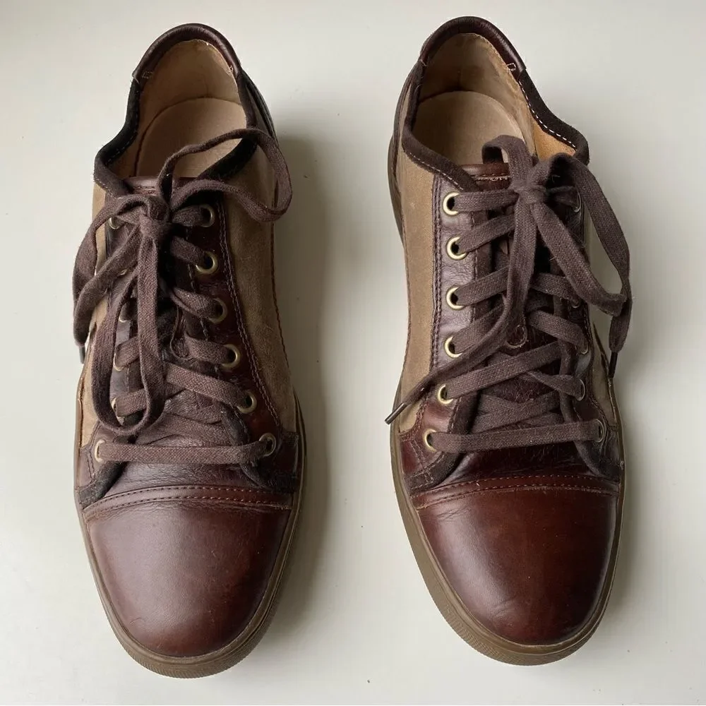 Frye Justin Low lace up sneaker leather canvas size 9 - Picture 3 of 12